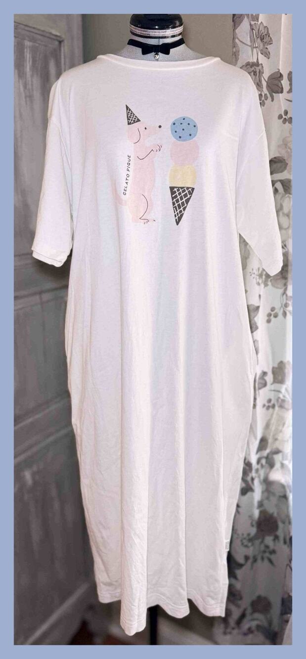 Gelato Pique Ice Cream Animal Print Pink Dachshund Dog T-shirt Dress Loungewear